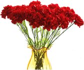 50cm boeketten 10 stengelanjers zonder vervaging kunstbloemen zijden bloemen nepbloemen voor bruiloftsfeest thuiskantoor restaurant tafel centerpieces decoratie (rood)
