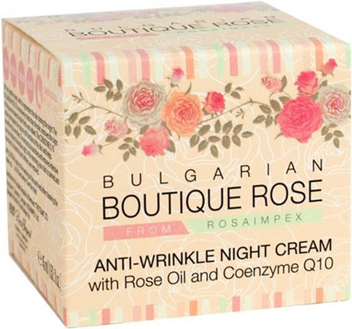 Natuurlijke Rose Anti-rimpel nachtcrème met Q10 en rozenolie - Bulgaarse rose 45 ml