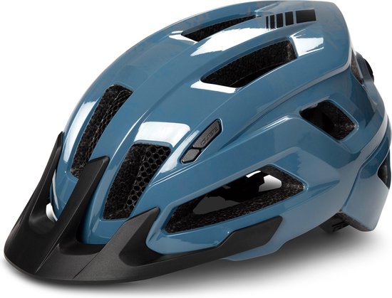 Foto: Cube fietshelm steep 49 55 cm maat s all terrain helm in mould constructie insectennetje afneembare zonneklep donkerblauw