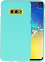 Bestcases Color Telefoonhoesje - Backcover Hoesje - Siliconen Case Back Cover voor Samsung Galaxy S10e - Turquoise
