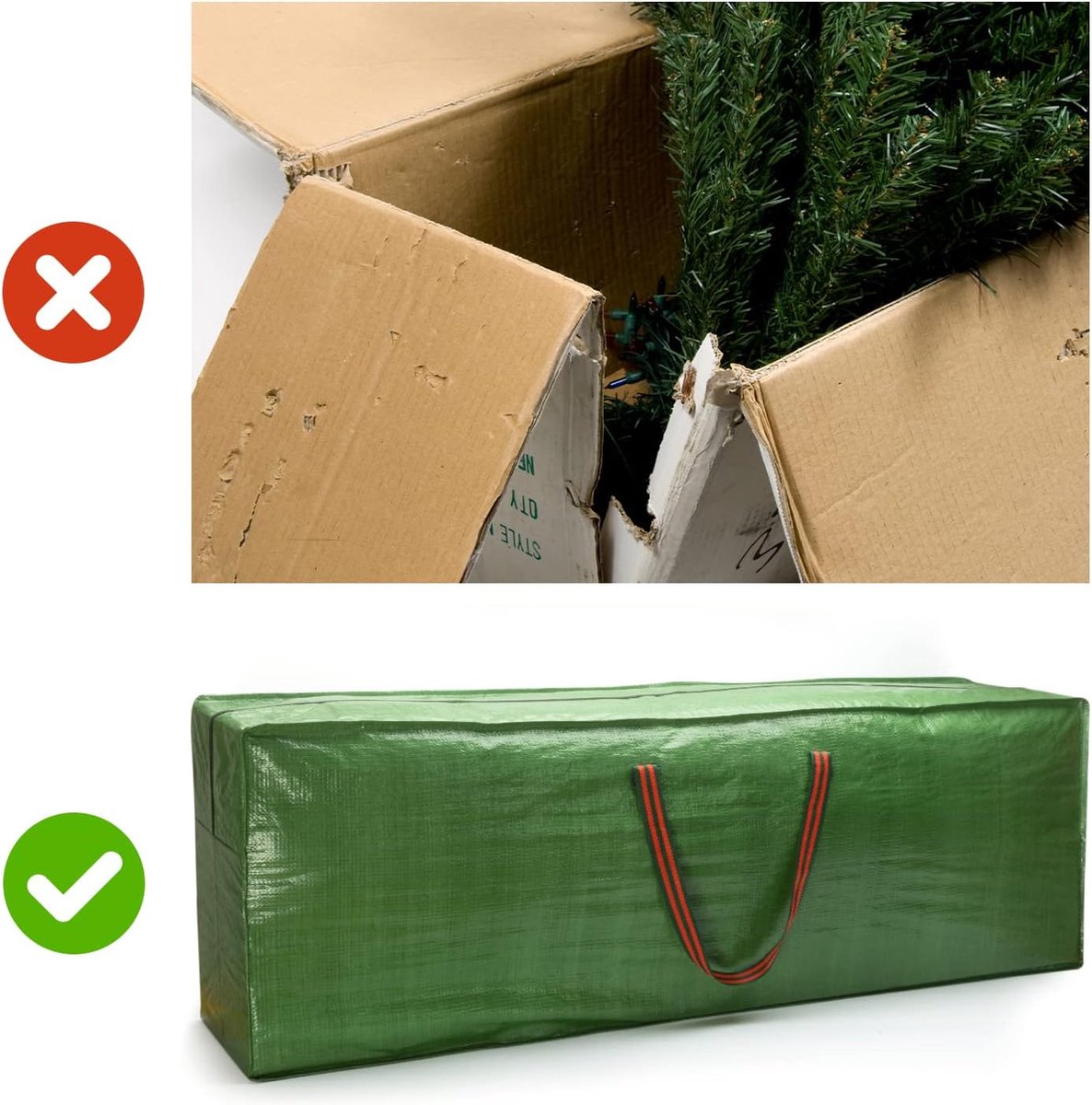 Kerstboom opruimen opbergzak-opbergtas 120 x 25 x 43 cm - 129 liter - kerstbomen opruimen-opbergen - online kopen? | Korting tot 16