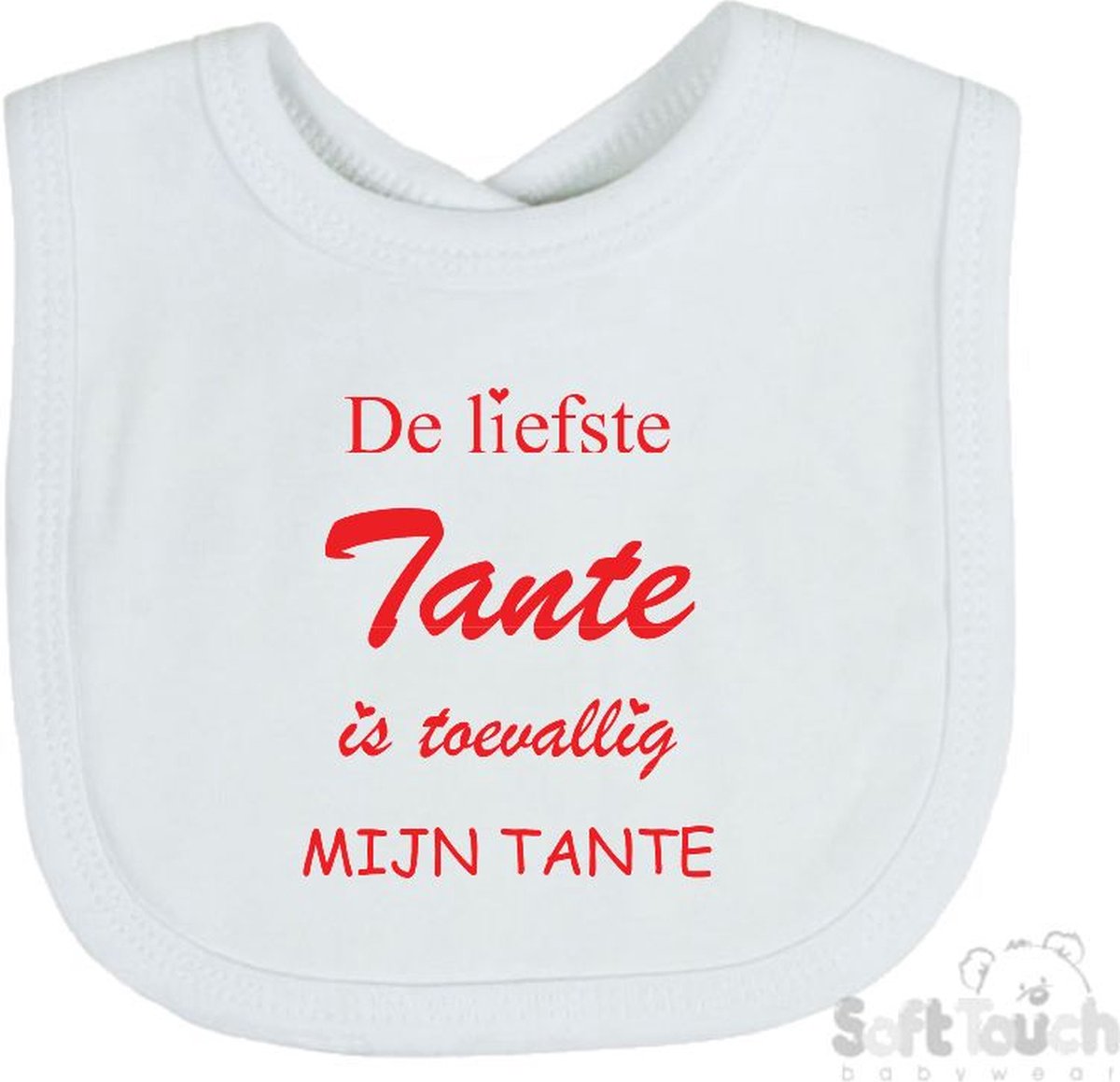 Goedkoopste Soft Touch Slabber De liefste tante is toevallig mijn tante Unisex Katoen Wit/rood Maat 33x22 Cm