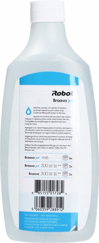 Liquide de nettoyage iRobot Braava Jet - 473 ml - Agent nettoyant pour sols  durs 