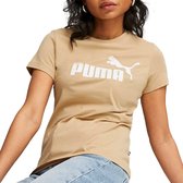 Puma Essentials Big Logo dames sport T-shirt beige - Maat M
