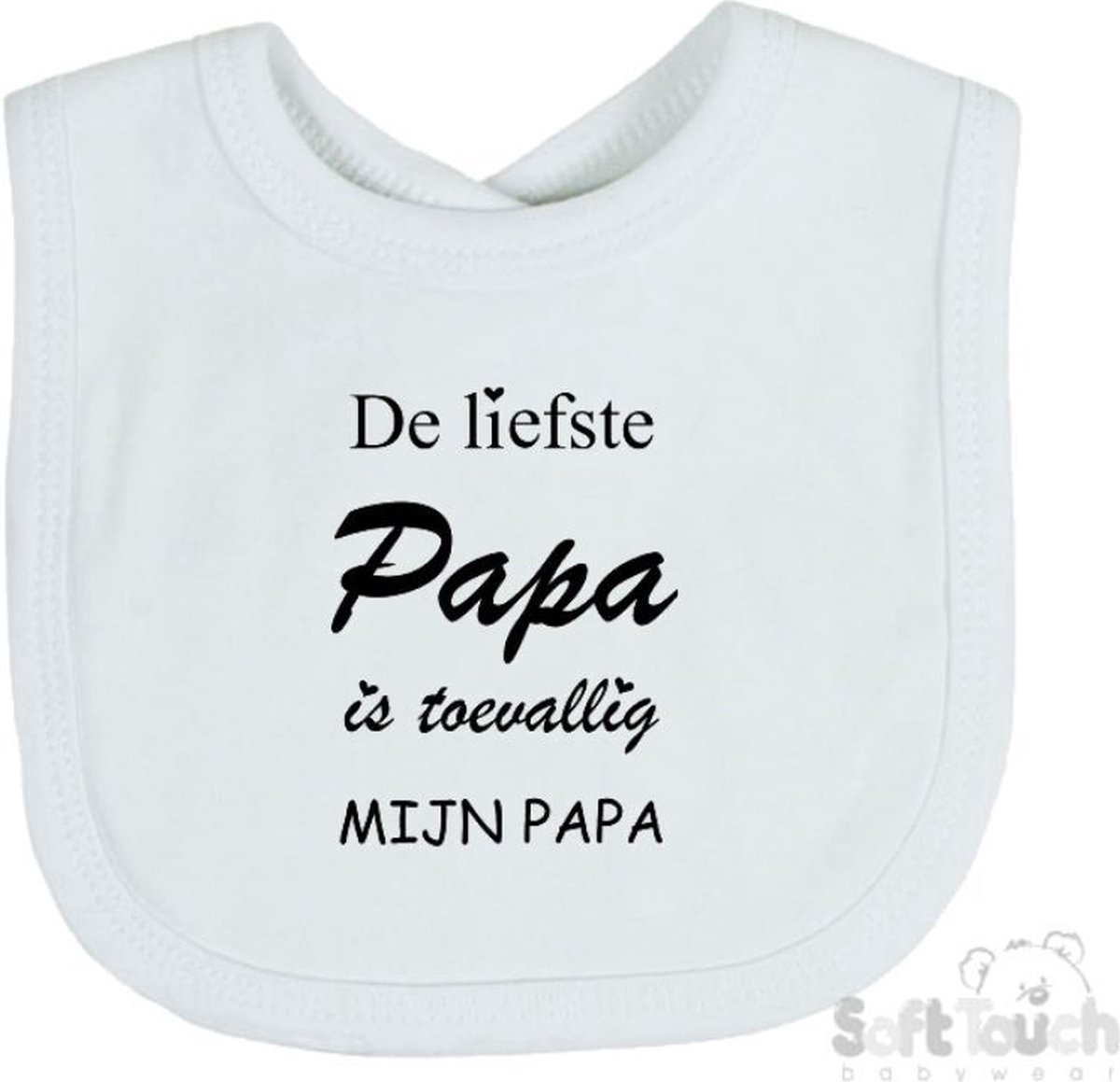 Goedkoopste Soft Touch Slabber De liefste papa is toevallig mijn papa Unisex Katoen Wit/zwart Maat 33x22 Cm