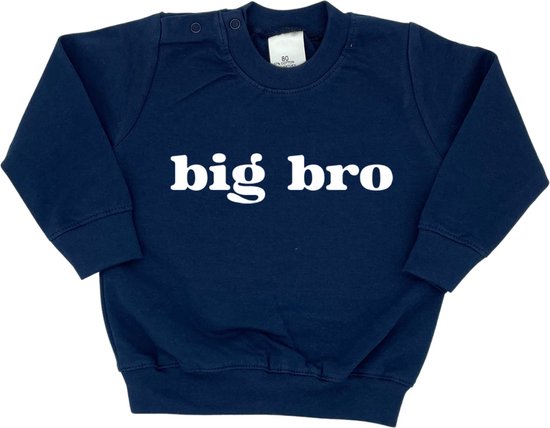 Sweater/trui - big bro - Blauw - Maat 86 - Zwangerschap aankondiging - Big Brother - Ik Word Grote Broer - Geboorte - Baby - In verwachting
