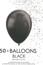 50 Zwarte ballonnen 5 inch.