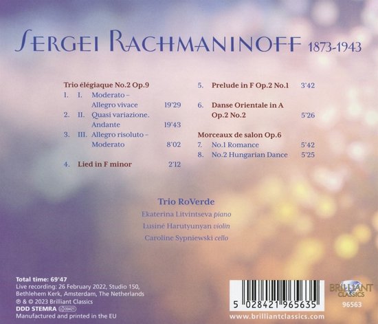Trio Roverde - Rachmaninoff: Trio Elegiaque No.2 Op.9 (CD)