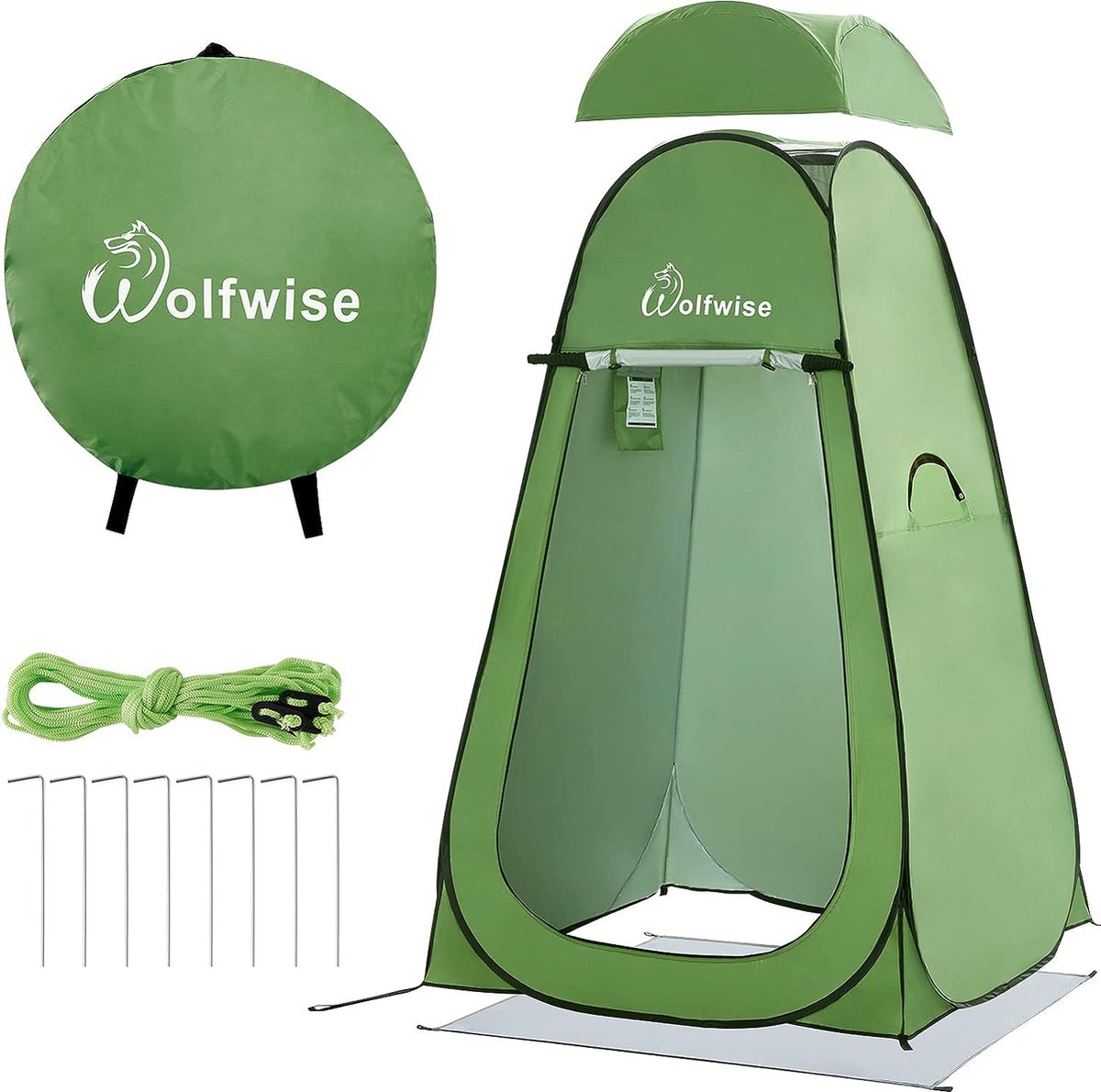 Pop-upkleedcabine, outdoor-toilettent, campingdouchetent, mobiel toilet met afneembare tentvloer en kap, waterdicht, draagbaar
