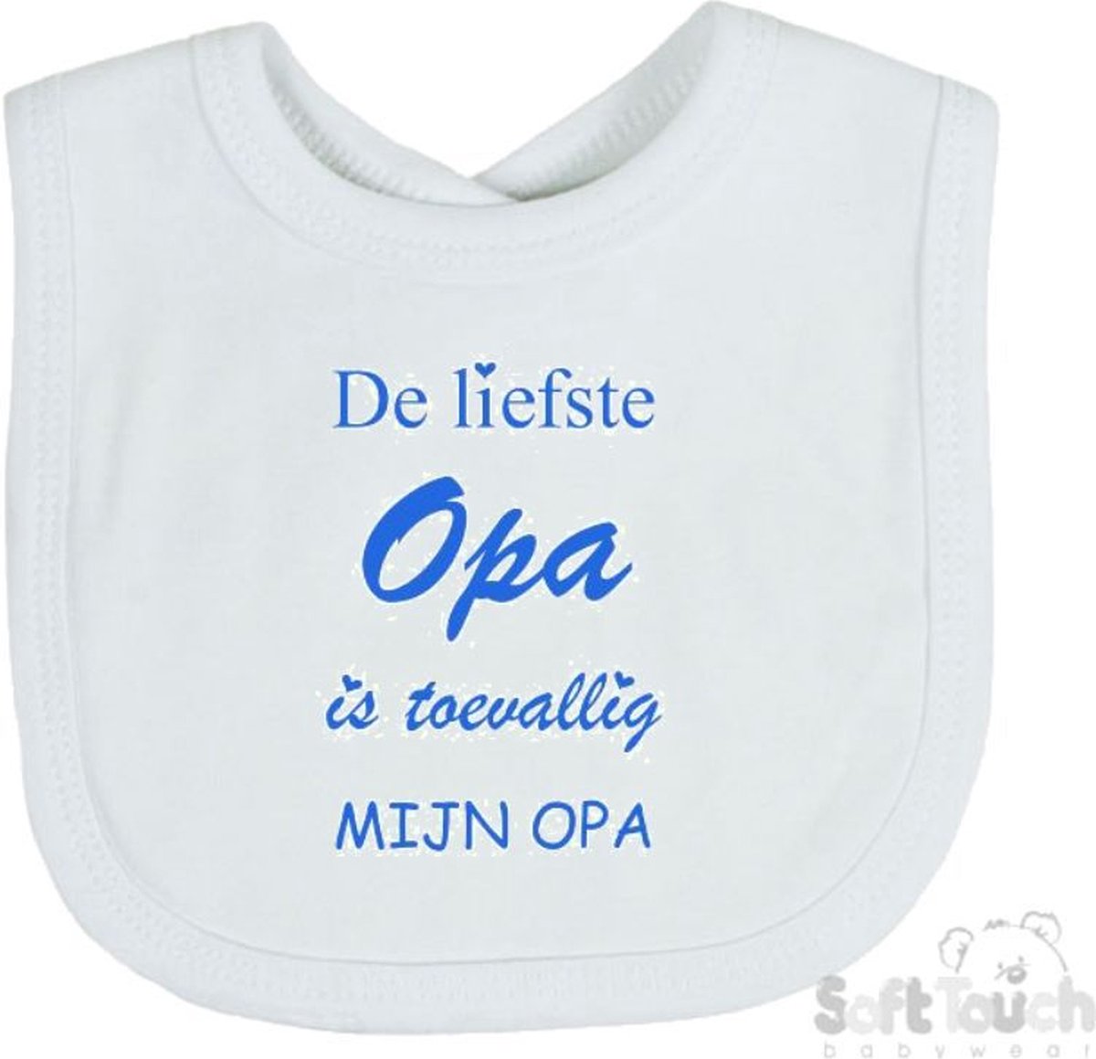 Goedkoopste Soft Touch Slabber De liefste opa is toevallig mijn opa Unisex Katoen Wit/blauw Maat 33x22 Cm