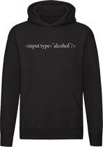 Input type alcohol Hoodie - computer - code - drank - programmeur - it - webdesigner - webontwikkelaar - html - website - feest - festival - humor - grappig - unisex - trui - sweater - capuchon