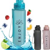 BPA-vrije Tritan-waterfles, 750 ml, lekvrije sportwaterfles voor fiets, kamperen, yogagym, blauw