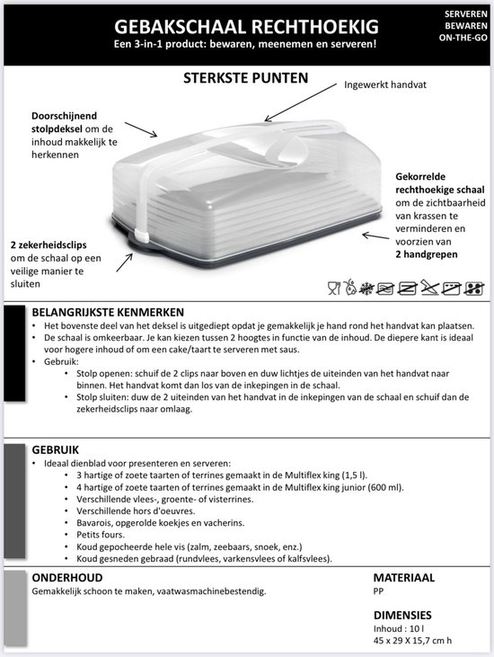 Tupperware Dimensions Tupperware Gebakschaal rechthoekig | bol
