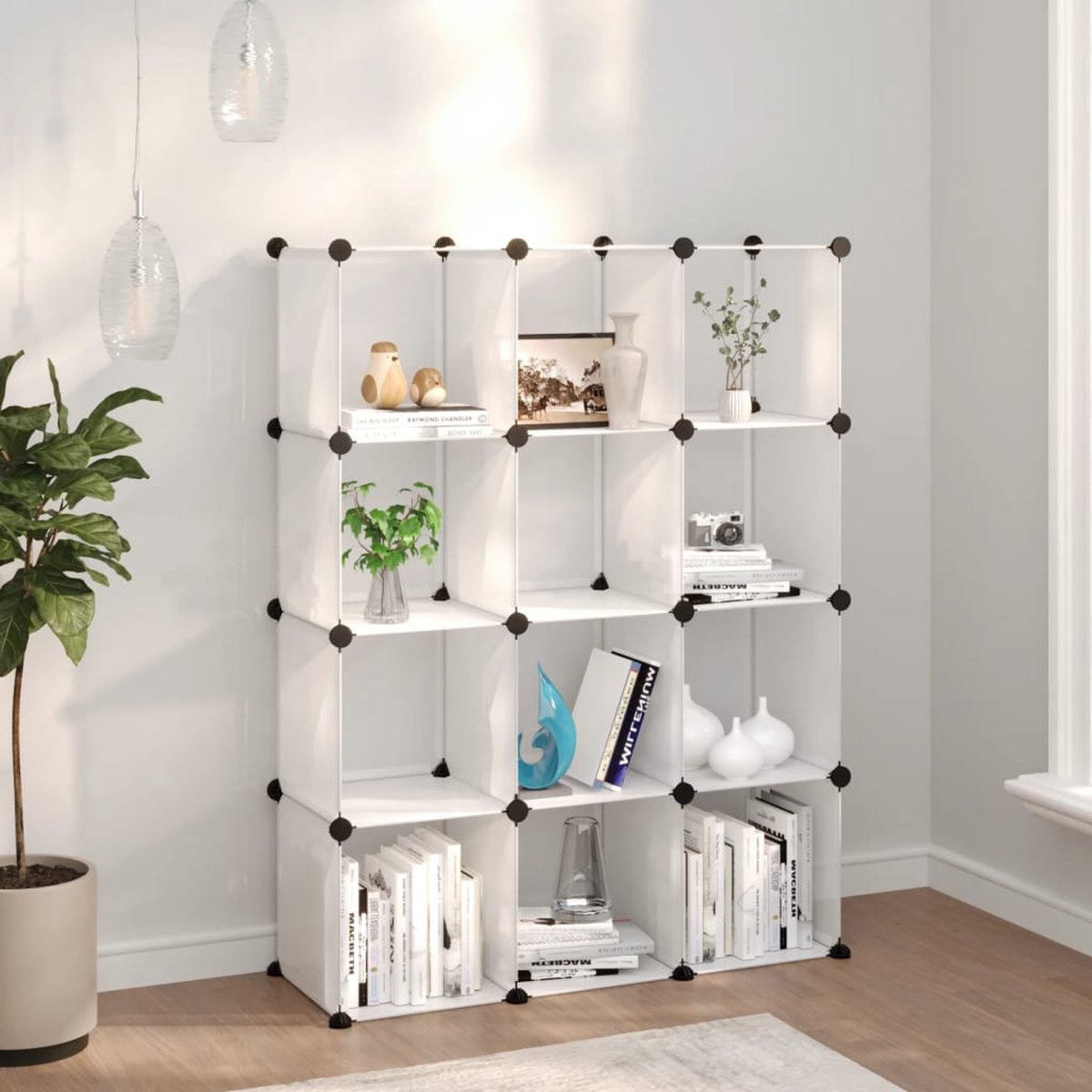 The Living Store Armoire de rangement - Plastique - 94,5x31,5x93,5cm - 9  compartiments