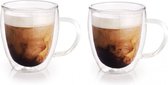 Bol.com 4x Dubbelwandige theeglazen/koffieglazen 240 ml - 20 cl - Thee/koffie drinken - Glazen voor thee en koffie aanbieding