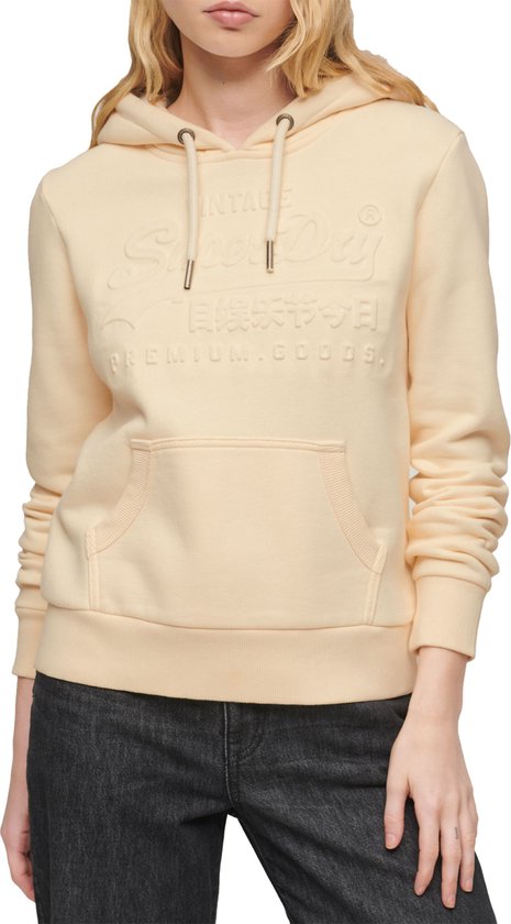Pull Femme Superdry Embossed Vl Hoodie - Rice White - Taille M