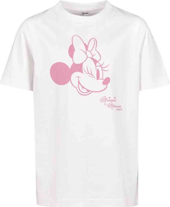 Mister Tee Minnie Mouse - Minnie Mouse XOXO Kinder T-shirt - Kids 146/152 - Wit