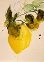 JUNIQE - Canvas doeken Lemonstudy 03 -60x90 /Geel & Ivoor