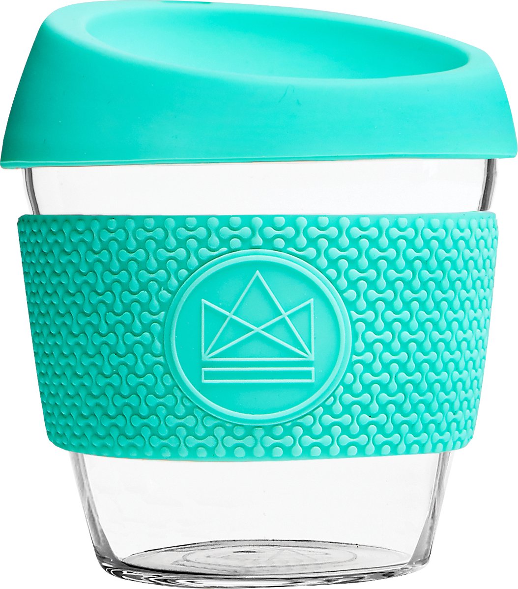 Glazen Koffiebeker 235ml - Teal