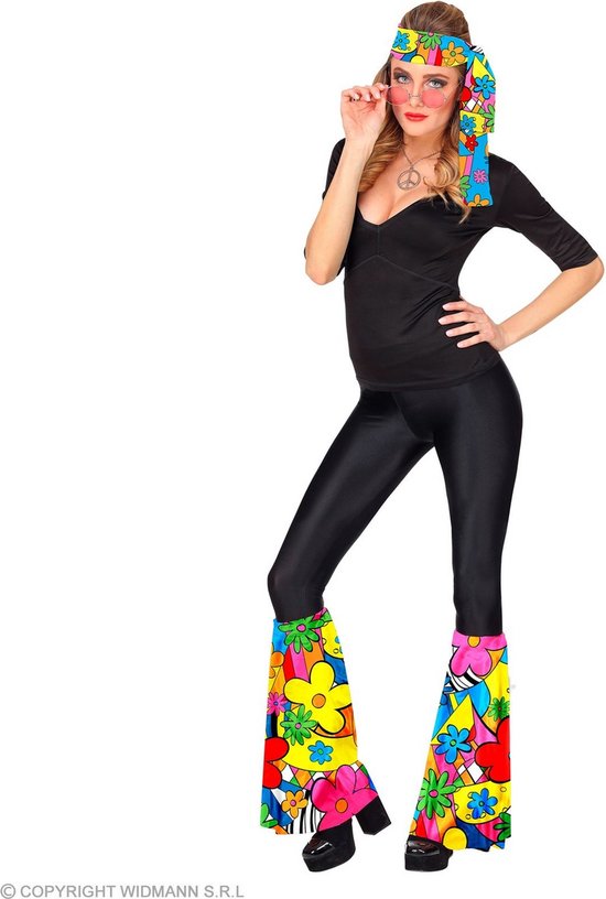Widmann - Hippie Kostuum - Jaren 60 Set Kleurrijke Hippie Flavour - Multicolor - Carnavalskleding - Verkleedkleding