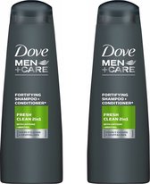 Dove Shampoo 2 in 1 - Men+Care - Fresh Clean - 2 x 250 ml