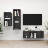 The Living Store TV-meubelset - grijs - 37 x 37 x 72 cm - spaanplaat