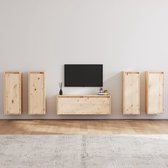 The Living Store TV-meubel - Grenenhout - Montage vereist - 100 x 30 x 35 cm - 4 x 30 x 30 x 80 cm