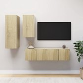 The Living Store Televisiemeubelset Sonoma eiken - 2x 60 x 30 x 30 cm - 1x 30.5 x 30 x 90 cm - 1x 30.5 x 30 x 60 cm
