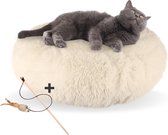 AdomniaGoods - Lit de Luxe pour chat - Lit pour chien - Coussin anti-dérapant pour chat - Coussin pour chien lavable - Beige 60 cm
