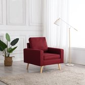 The Living Store Fauteuil - 77x71x80 cm - Wijnrood