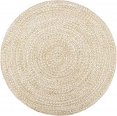 The Living Store Tapijt - Jute - Katoen - 240 cm - Wit - Bruin