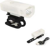 Witte waterdichte oplaadbare fietslamp - voorlicht- 300 lumen - Superfelle fietsverlichting met USB-kabel - Wit - koplamp - voorlamp fiets