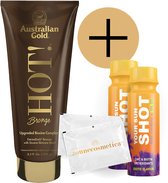 Australian Gold - Hot! Bronze + 2 Vos Shots Sun + 2 Lingettes Rafraîchissantes