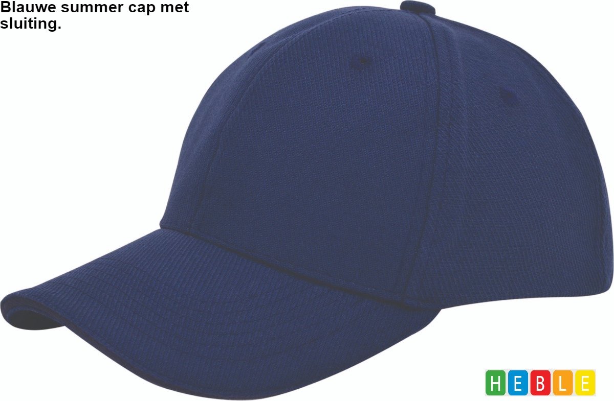 *** Baseball cap - 6 panelen Donker Blauw - Pet - Katoen - Baseballcap - Verstelbaar - Unisex - Petten Party - Cap Vrijgezellen feest - van Heble® ***