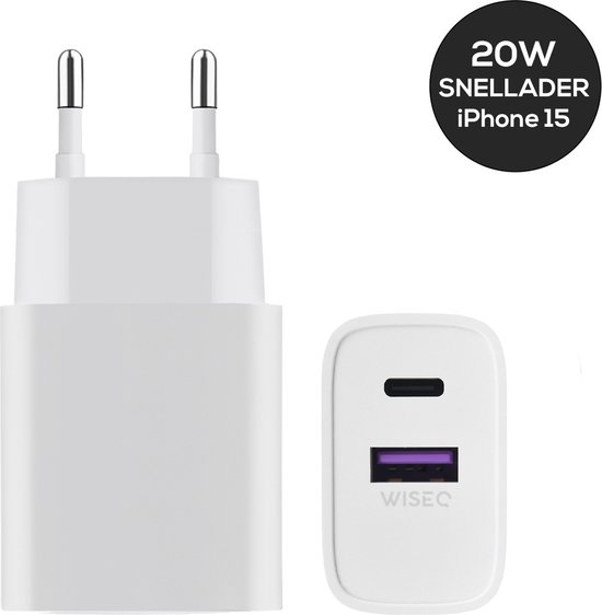Adaptateur USB C iPhone 15 adapté pour Apple et Samsung - Wit - WiseQ -  Certifié -... | bol.