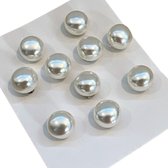 Pin Broche Steek Pin Knopen Witte Parel 10 stuks Small 0.9 cm / 0.9 cm / Paarlemoer