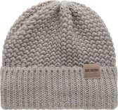Knit Factory Carry Gebreide Muts Heren & Dames - Beanie hat - Iced Clay - Grofgebreid - Warme grijsbruine Wintermuts - Unisex - One Size