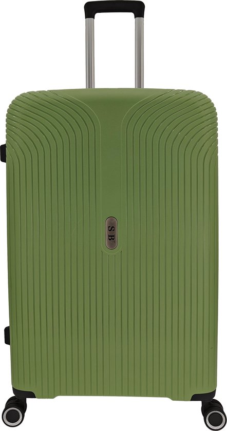 SB Travelbags Bagage koffer 75cm 4 dubbele wielen trolley - Groen - TSA slot