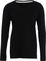 Knit Factory Lily Shirt - Dames shirt met ronde hals - T-shirt met lange mouwen - Shirt voor het voorjaar en de zomer - Superzacht - Shirt gemaakt van 96% viscose & 4% elastaan - Zwart - XL