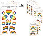 120x Tattoos regenboog - nep tatoo - Festival LGBTQ Regenboog Rainbow Pride thema feest fun
