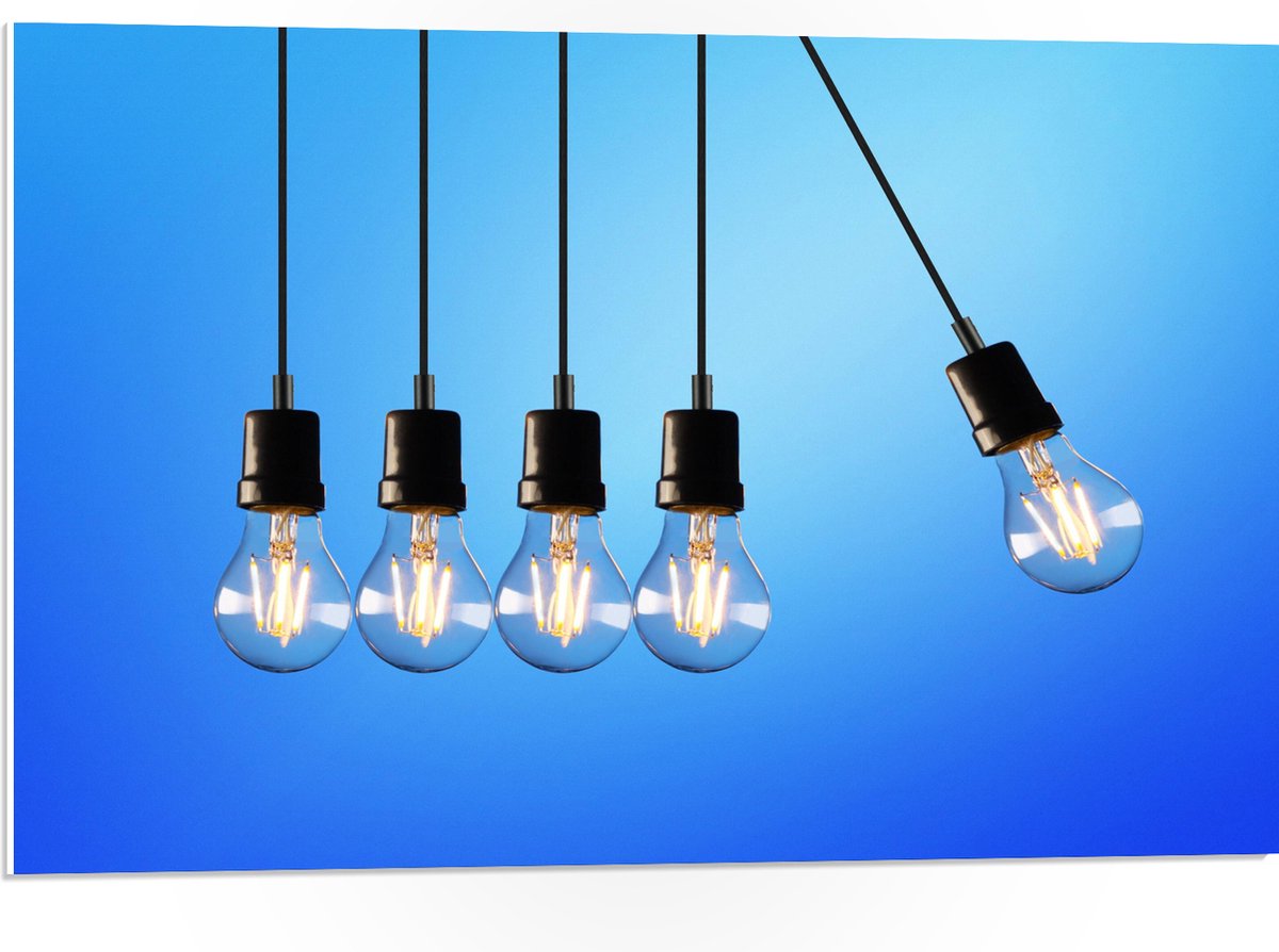 PVC Schuimplaat- Gloeilamp - Verlicht - Hangen - 75x50 cm Foto op PVC Schuimplaat