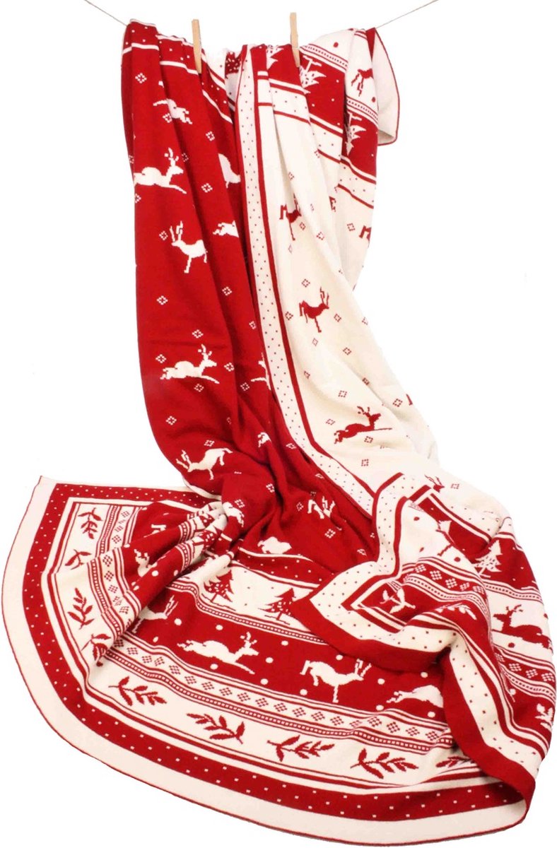 Throw Rendier 100% katoen 125x150