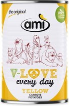 Ami Alimentation humide pour chiens (jaune) - Végétalien - Durable - Savoureux - Plein de légumes - Carotte jaune - Lentilles