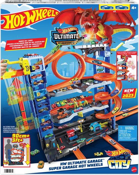 Hot Wheels City Let\'s Race Netflix Ultieme Garage Speelset Met 2 Auto\'s - Meer Dan 50 Auto\'s Opslag