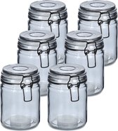 Zeller Voorraadpotten/bewaarpotten - 10x - 250 ml - glas - met beugelsluiting - D8 x H10 cm
