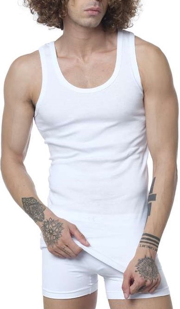 Calzera Premium Kwaliteit - Onderhemden - Hemden heren - Onderhemd heren - 100% Katoen - Wit - Maat M