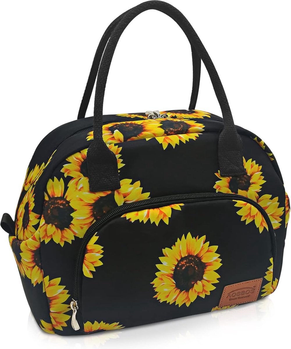 Koeltas voor dames, lunchtas, kleine Luchbox, isolatietas, thermotas voor werk, vrije tijd, Picknik 10 liter, zonnebloemen