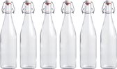 RANO - 6x beugelfles 500ml - Luchtdicht - fles met beugelsluiting / beugelflessen / weckfles / inmaakfles / sapfles / glazen flesjes met dop / decoratie