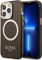 Guess Translucent Back Case (MagSafe Compatible) - Geschikt voor Apple iPhone 13 Pro Max (6.7") - Zwart