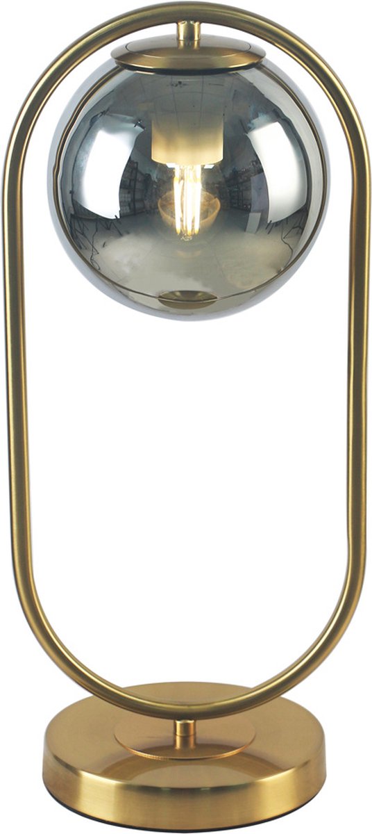 LumenXL Gouden design tafellamp met smoke glas George